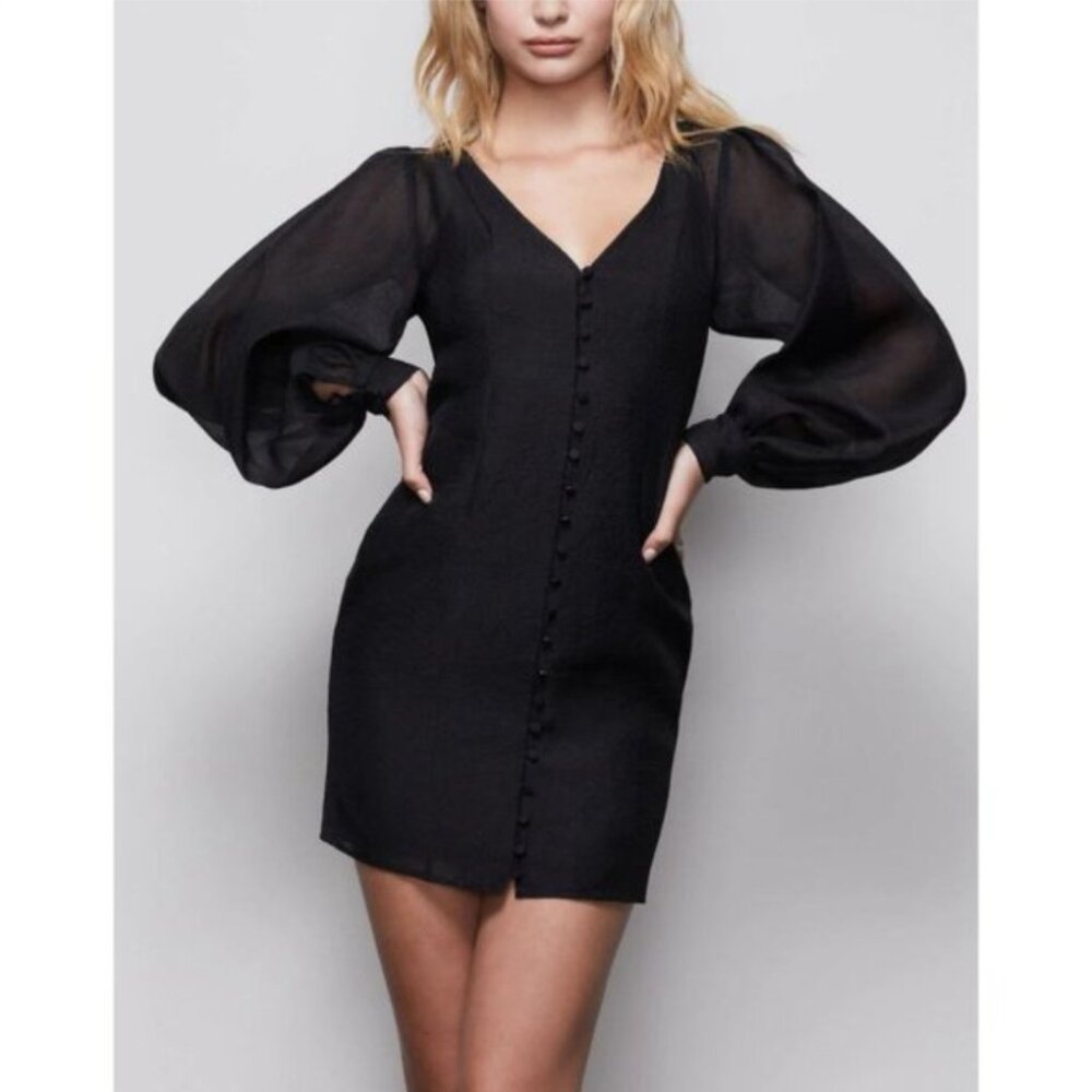 Good American Organza Puff Sleeve Mini Dress